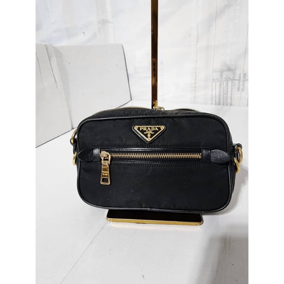 Authentic PRADA Tessuto Nylon Mini Camera Shoulder Bag Black - Picture 1 of 10